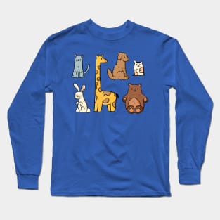 Animal flat Cute Illustration Long Sleeve T-Shirt